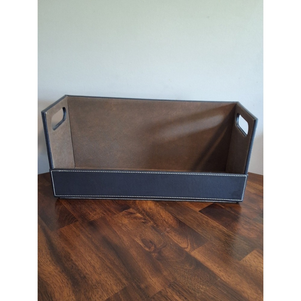 Stock Your Home CD / DVD Holder Storage Box Faux Leather Magnet Drop Down Front.